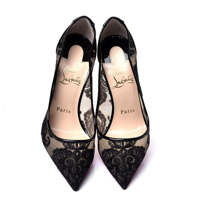 Christian Louboutin Dentelle Chantilly Follies Lace 100 Pumps 36 Black 5 of 10