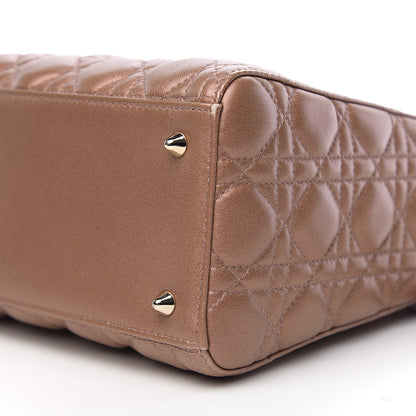 Christian Dior Pearly Lambskin Cannage Medium Lady Dior Quartz 9 of 9
