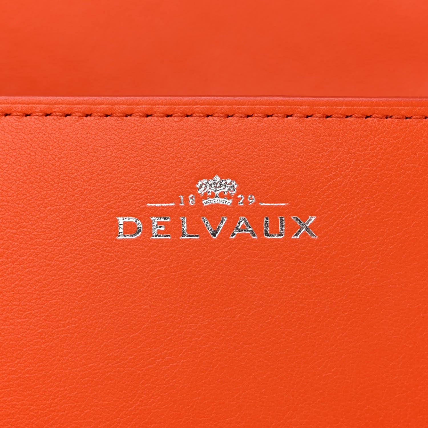 Delvaux Calfskin Galuchat Madame Shoulder Bag Orange 6 of 13