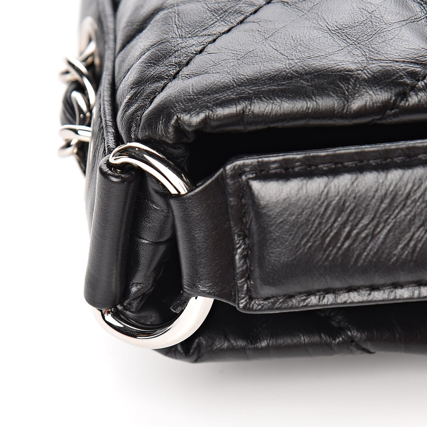 Aged Calfskin Chevron Small Big Bang Hobo Black