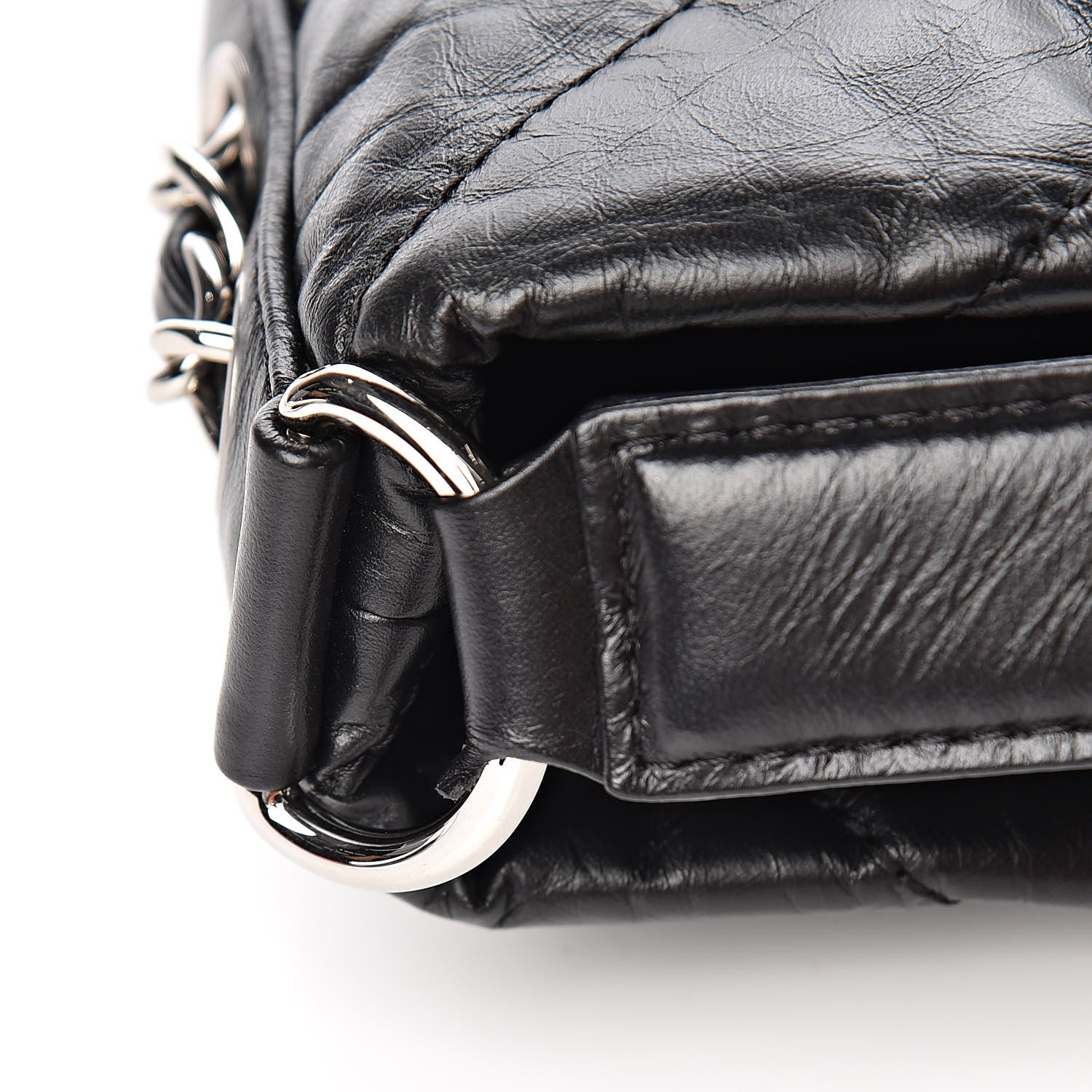 Chanel Aged Calfskin Chevron Small Big Bang Hobo Black 11 of 11