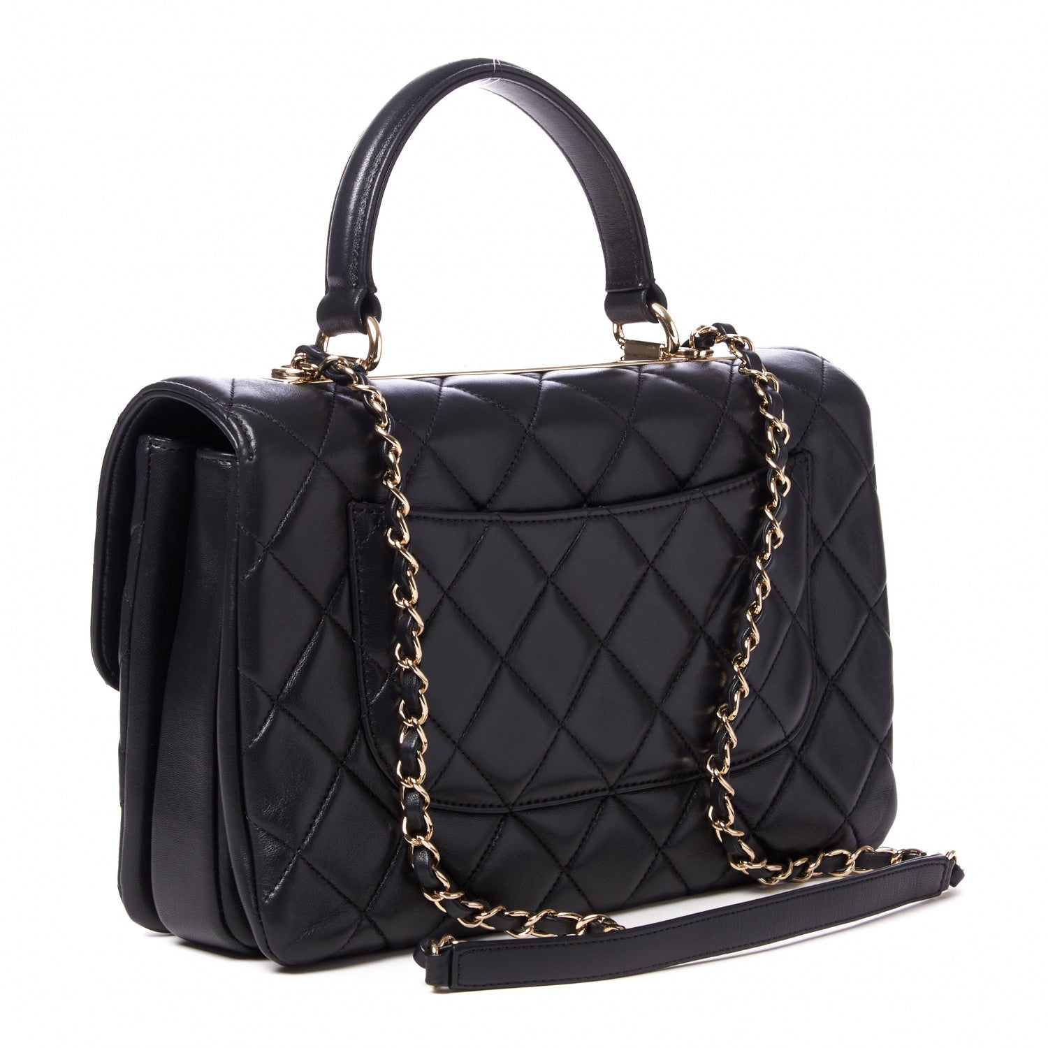 Chanel Lambskin Quilted Medium Trendy CC Flap Dual Handle Bag Black 2 of 10