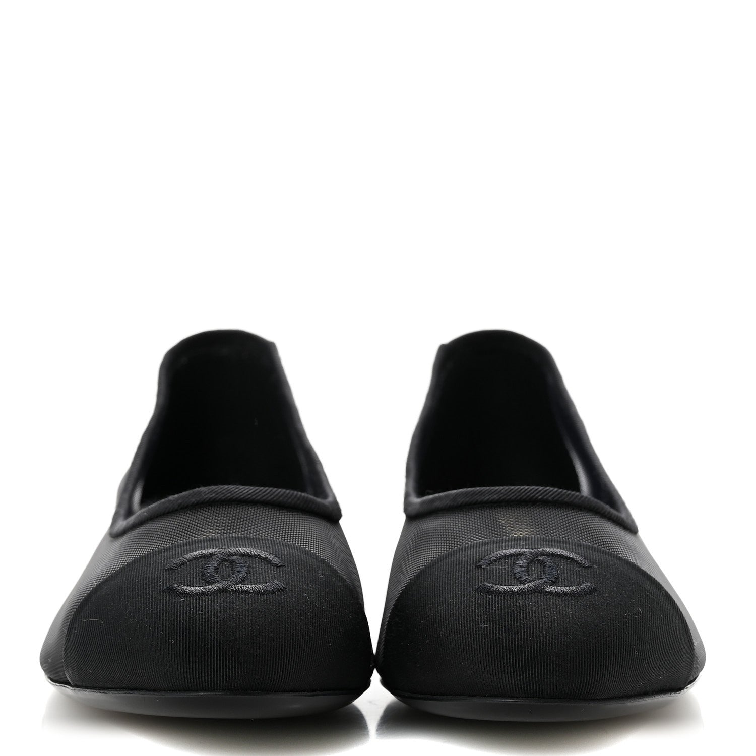 Chanel Mesh CC Ballerina Flats 38.5 Black 3 of 10