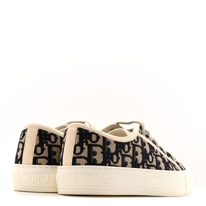 Christian Dior Canvas Oblique Walk'N'Dior Low Top Sneakers 37.5 Deep Blue 4 of 13