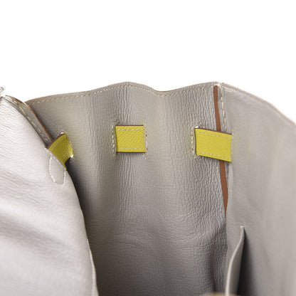 Hermes Epsom Candy Birkin 35 Lime Gris Perle 16 of 33