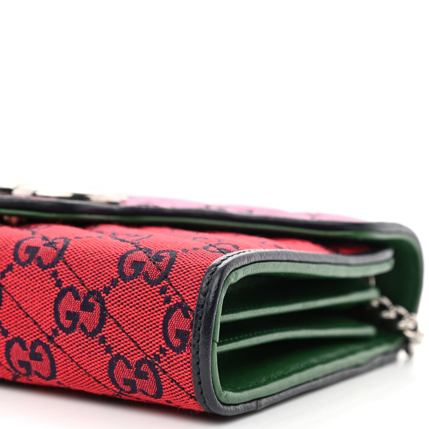 Monogram Multicolor Matelasse Diagonal GG Marmont Chain Wallet Red Blue Pink Green