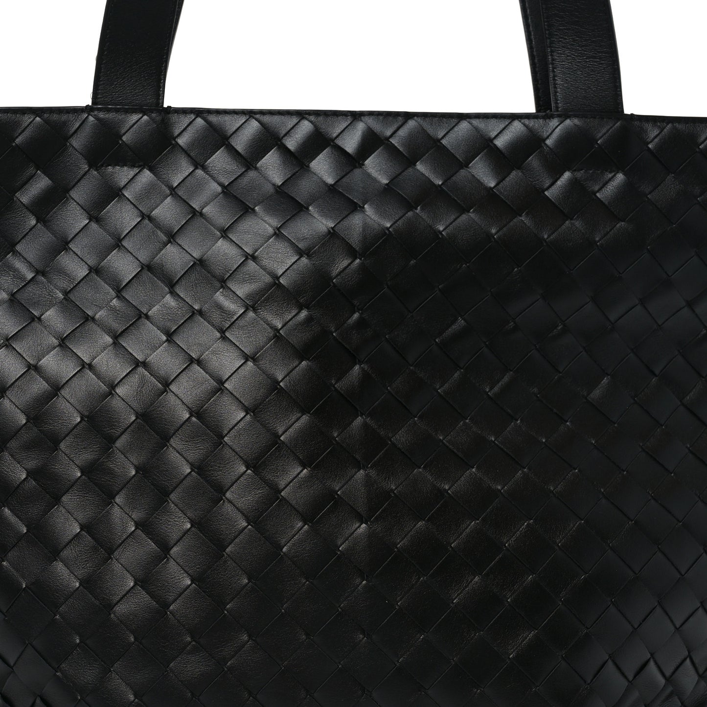 Calfskin Intrecciato Small Zipped Tote Black