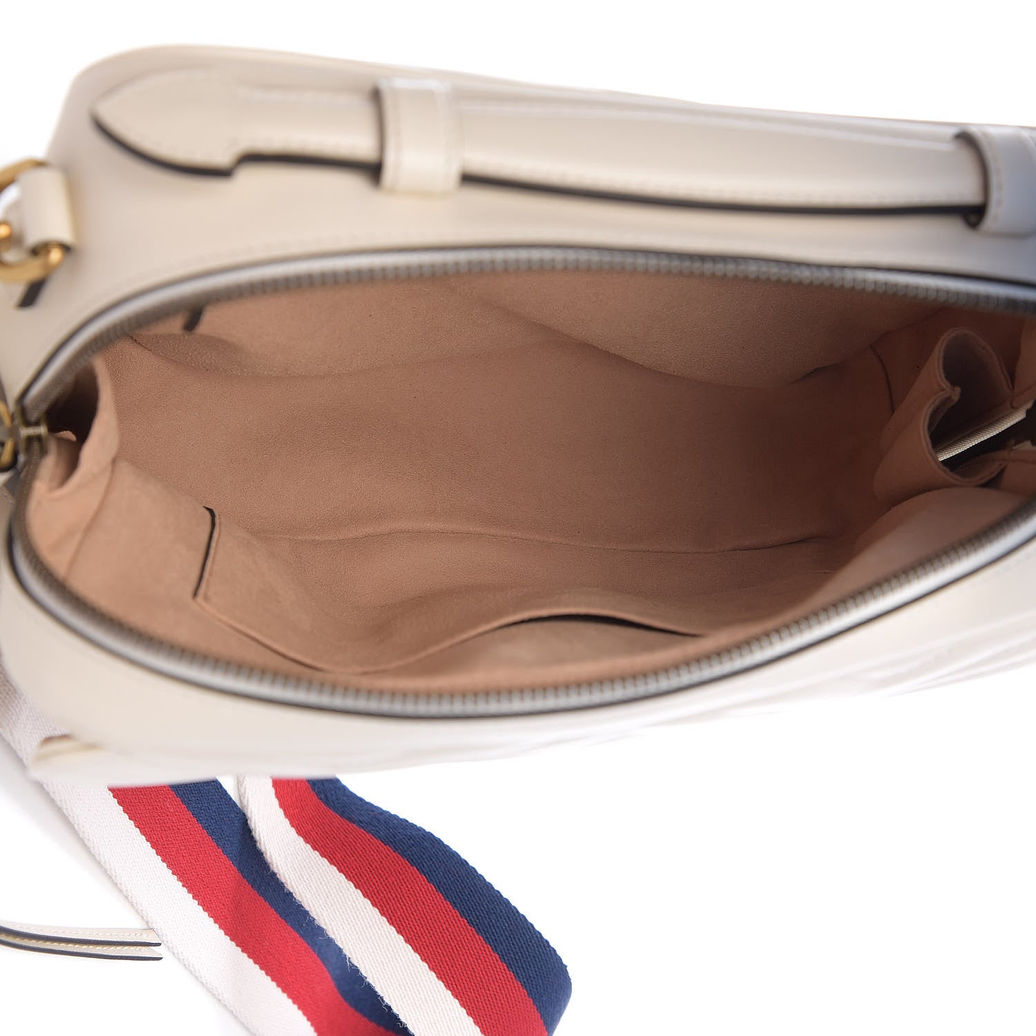 Gucci Calfskin Matelasse Sylvie Web Small GG Marmont Top Handle Shoulder Bag White 4 of 9