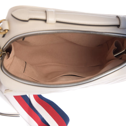 Gucci Calfskin Matelasse Sylvie Web Small GG Marmont Top Handle Shoulder Bag White 4 of 9