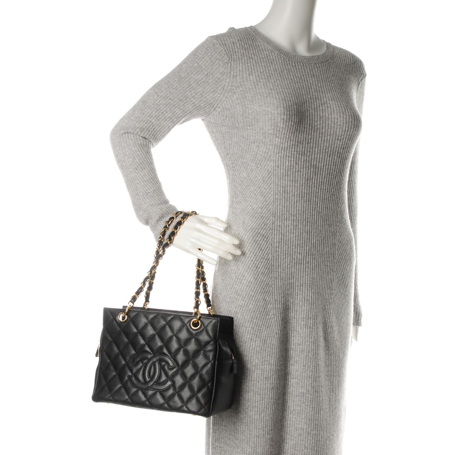 Chanel Caviar Quilted Petit Timeless Tote PTT Black 2 of 7