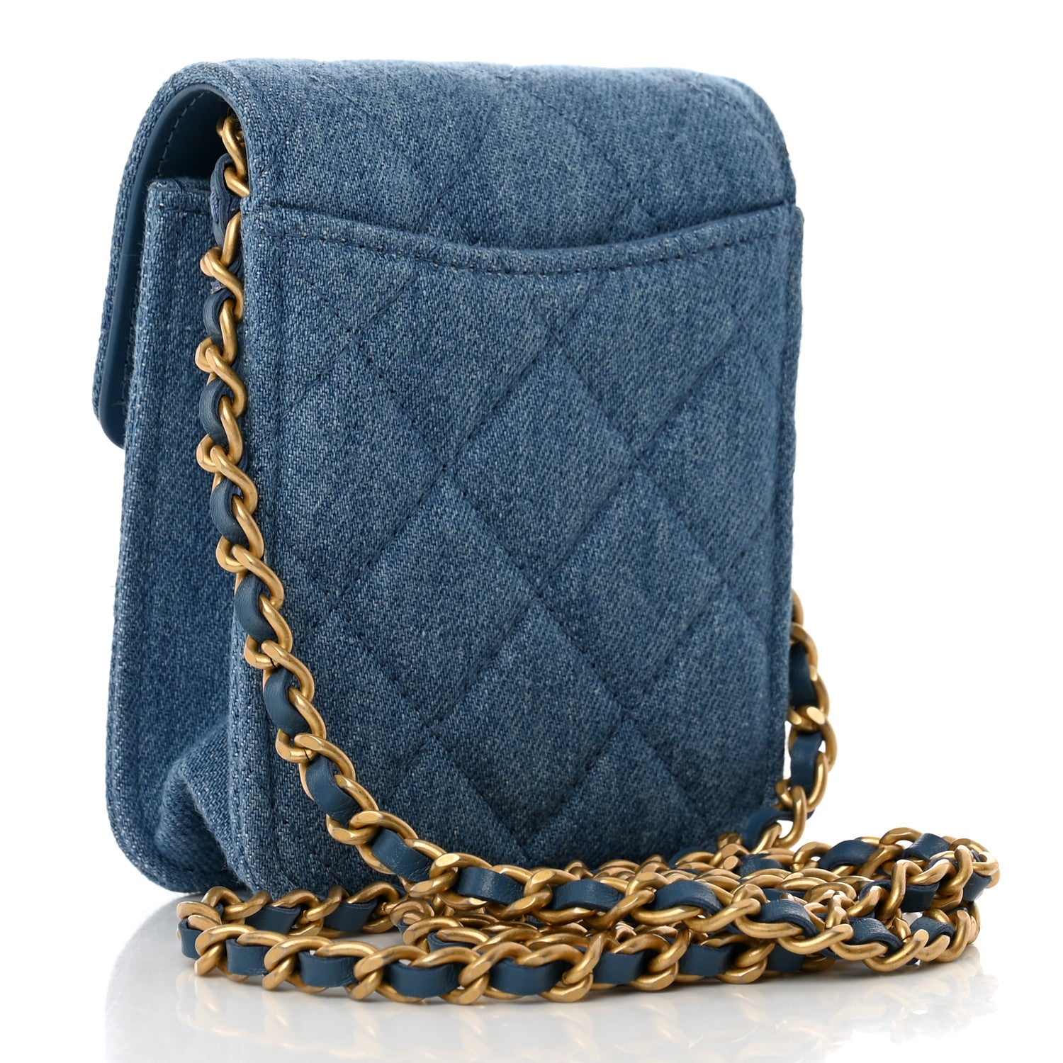 Chanel Denim Quilted Flap Mini Crossbody Blue 3 of 9