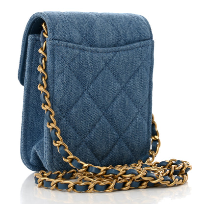 Chanel Denim Quilted Flap Mini Crossbody Blue 3 of 9