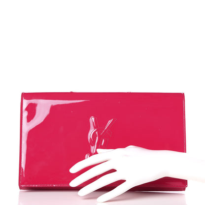 Saint Laurent Patent Large Belle De Jour Clutch Fuchsia 2 of 7
