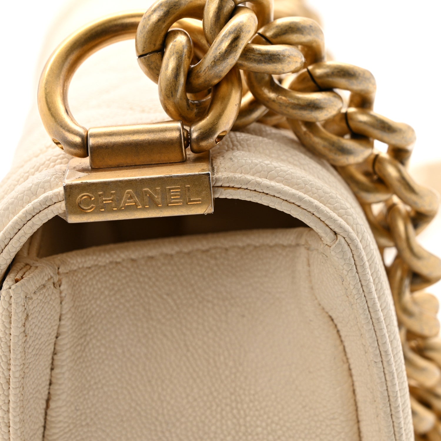 Chanel Caviar Quilted Small Boy Flap White 14 of 15