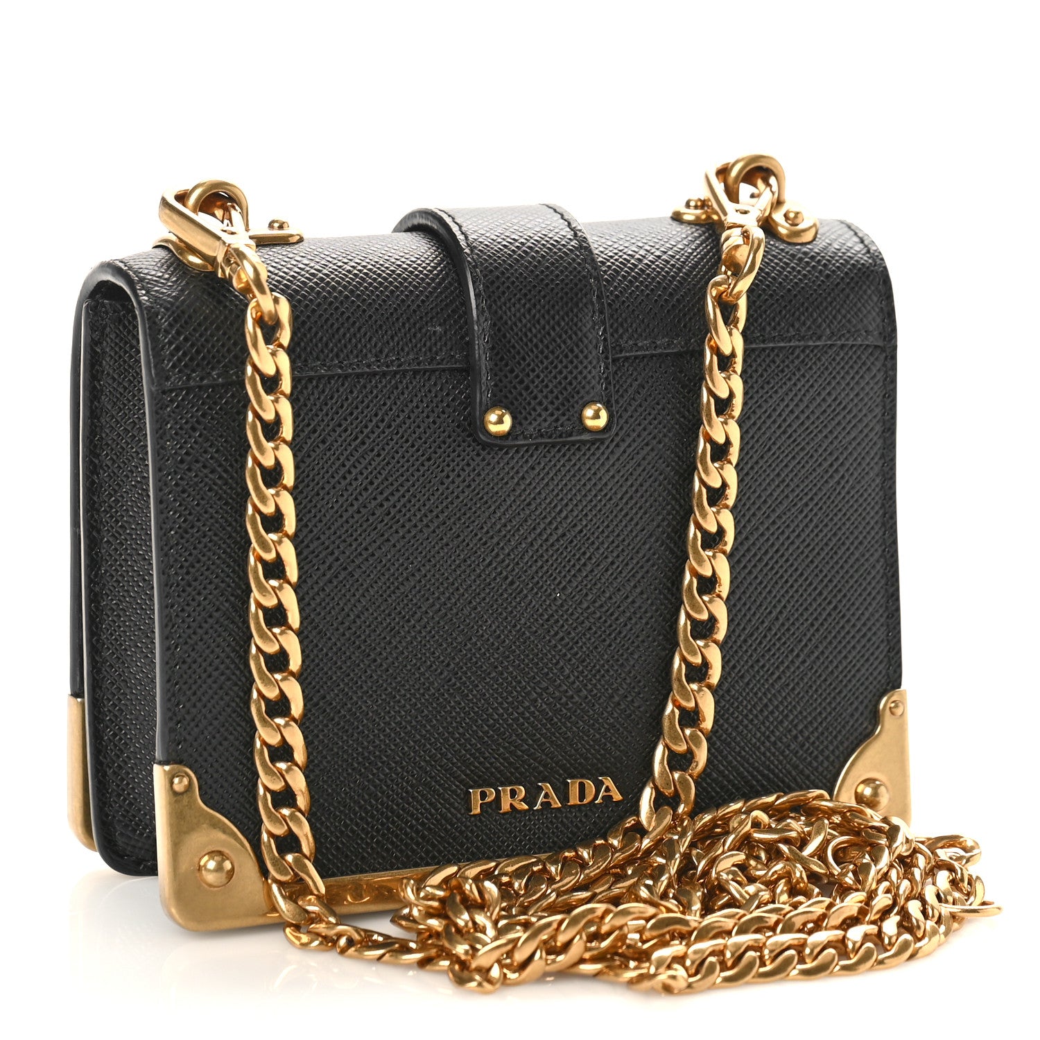 Prada Saffiano Astrology Mini Cahier Bag Black 3 of 8