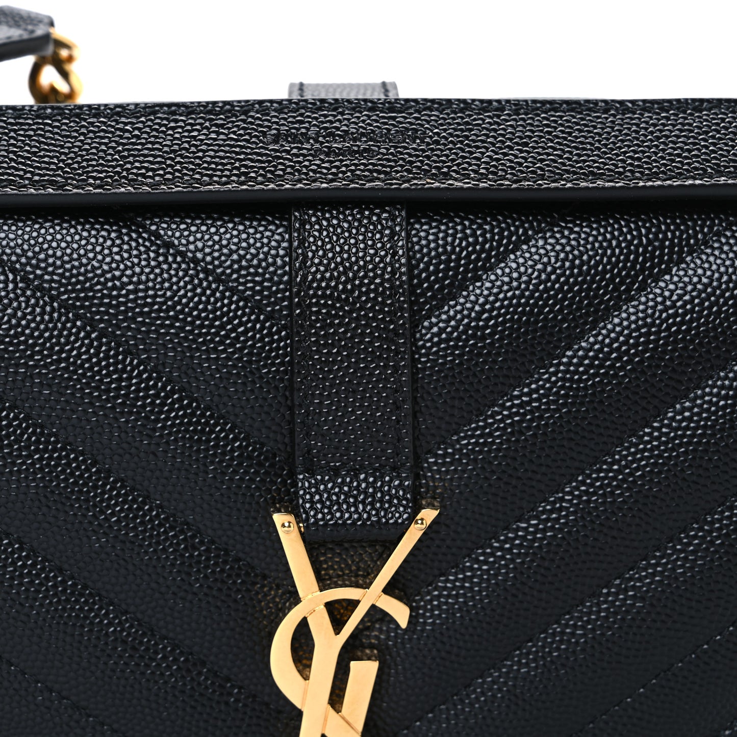 Grain De Poudre Textured Mixed Matelasse Triquilt Medium Monogram Satchel Black