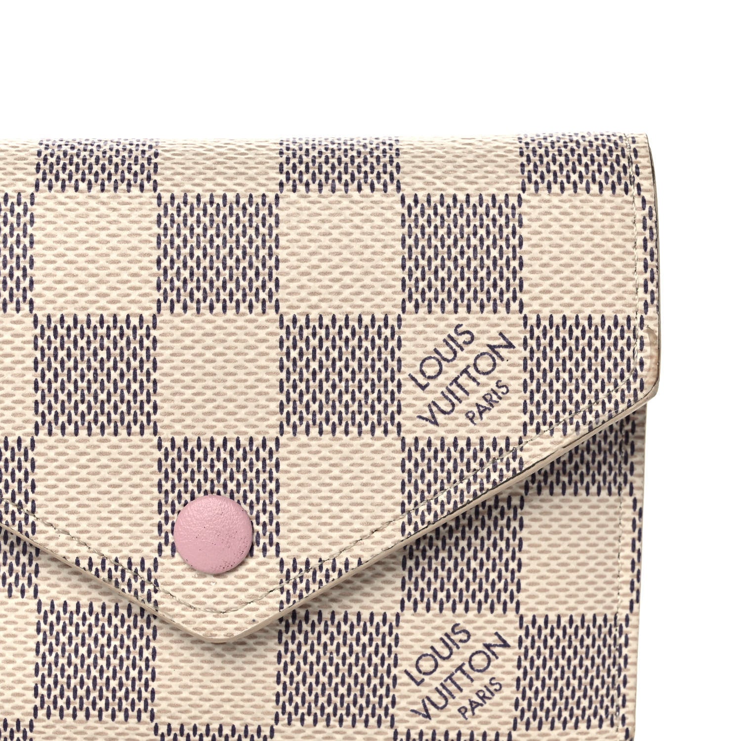 Louis Vuitton Damier Azur Victorine Wallet Rose Ballerine 9 of 10