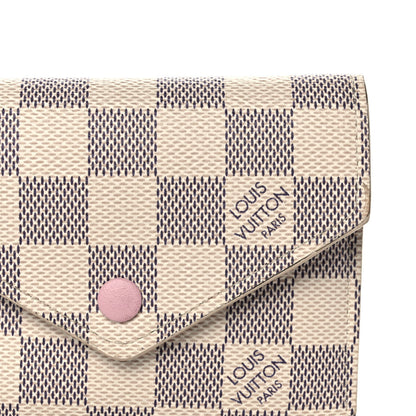 Louis Vuitton Damier Azur Victorine Wallet Rose Ballerine 9 of 10