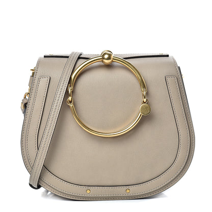 Chloe Calfskin Suede Medium Nile Bracelet Bag Motty Grey 1 of 9
