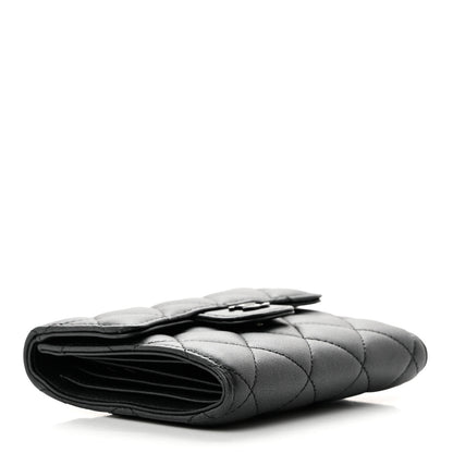 Chanel Lambskin Quilted Compact Flap Wallet So Black 4 of 8