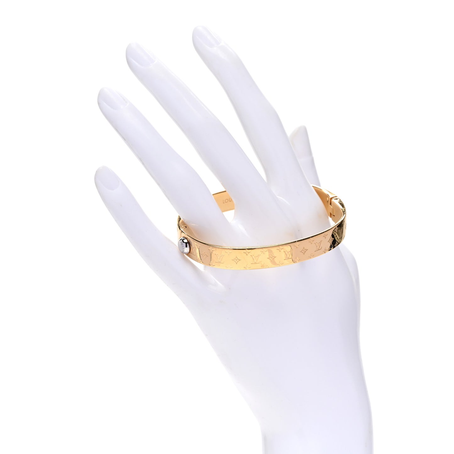 Brass Monogram Nanogram Cuff M Gold