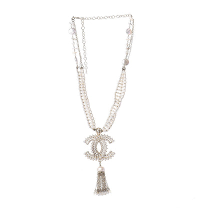 Chanel Pearl Crystal CC Long Necklace Gold 3 of 5