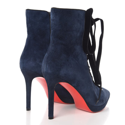 Christian Louboutin Veau Velours Circus Nana 100 Ankle Boots 37 Marine Black 4 of 9