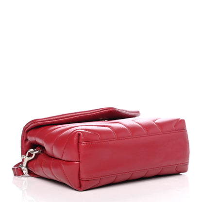 Saint Laurent Calfskin Y Quilted Monogram Toy Loulou Crossbody Bag New Lipstick 3 of 4