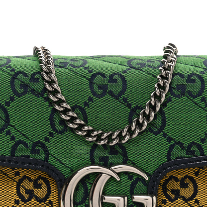Gucci Monogram Multicolor Matelasse Diagonal Super Mini GG Marmont Shoulder Bag Green Blue Yellow Light Blue Pink 7 of 10
