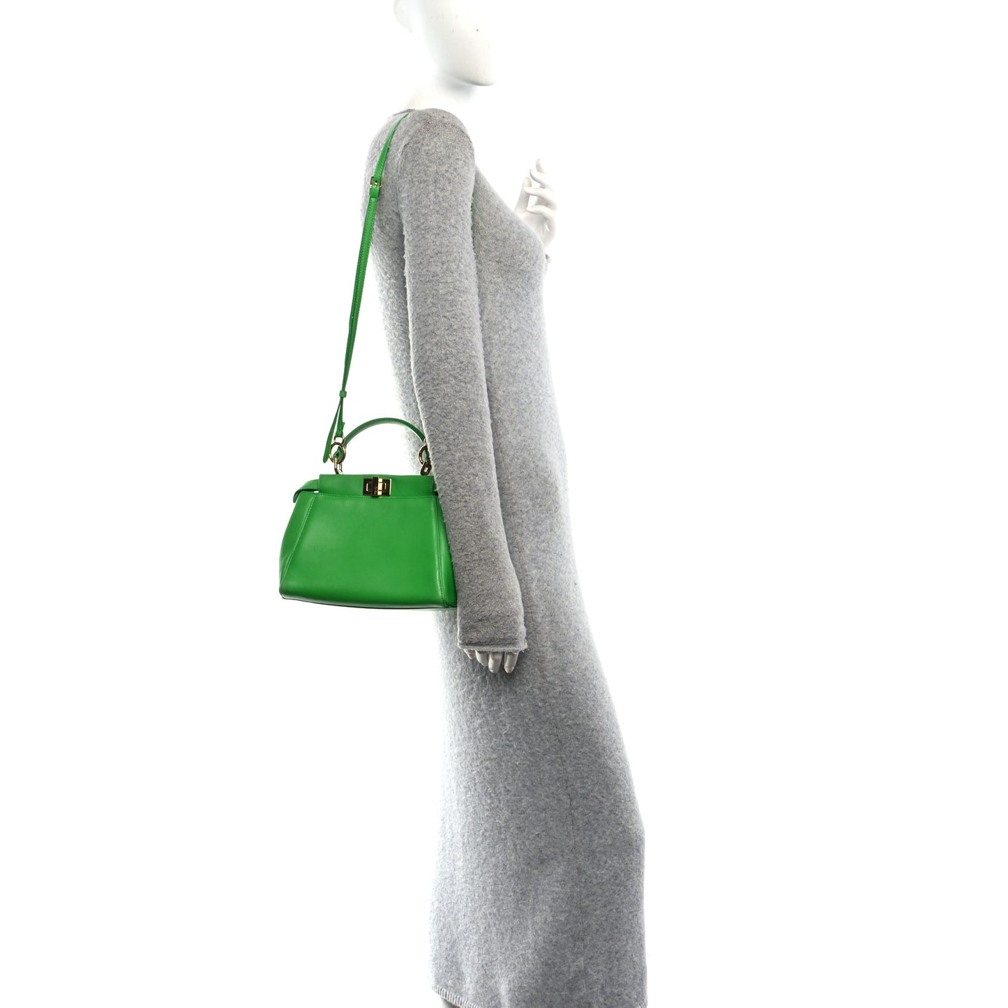 Nappa Mini Peekaboo Iconic Satchel Tomatillo