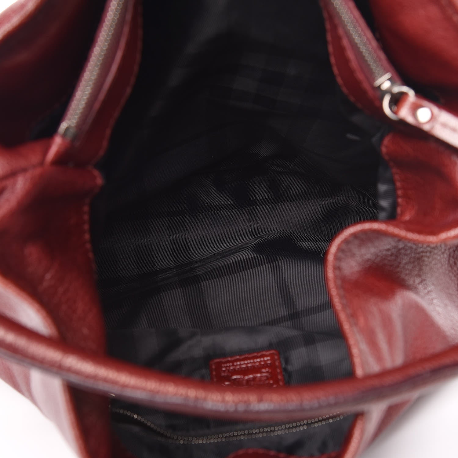 Burberry Calfskin Chain Tote Burgundy 6 of 15