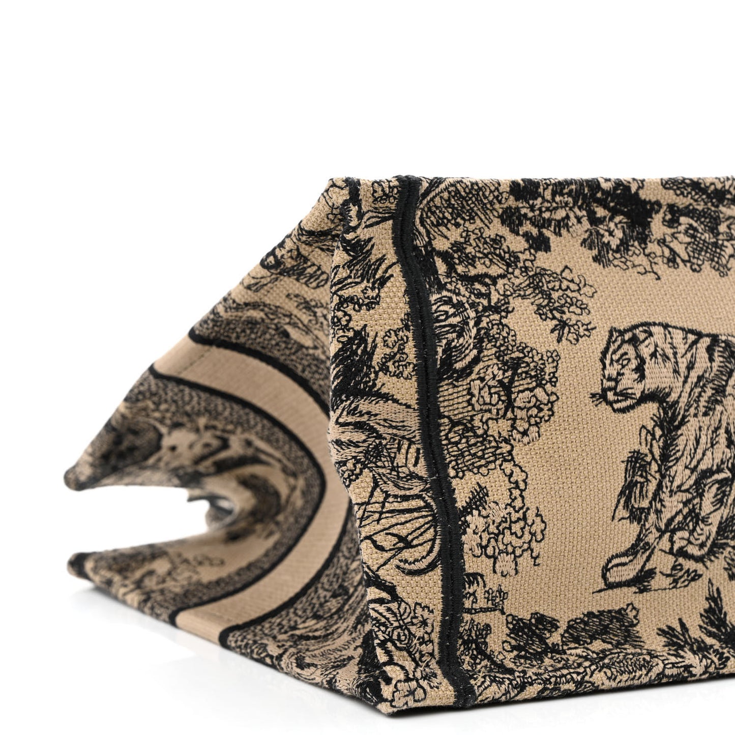 Canvas Embroidered Medium Dioriviera Toile De Jouy Book Tote Black