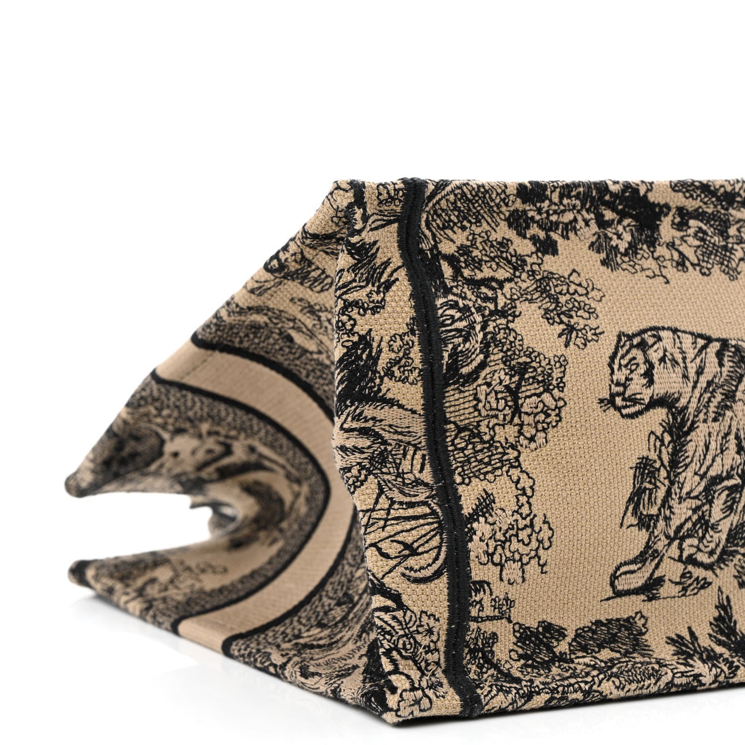 Christian Dior Canvas Embroidered Medium Dioriviera Toile De Jouy Book Tote Black 8 of 10