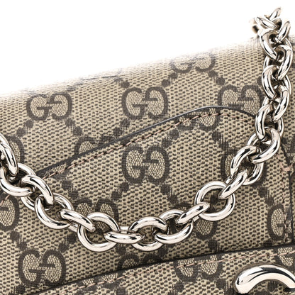Gucci GG Supreme Monogram Mini Horsebit 1955 Asymmetric Shoulder Bag Beige Ebony 8 of 10