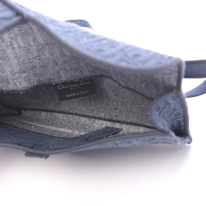 Christian Dior Oblique Embroidered Slim Saddle Pouch Denim Blue 5 of 10