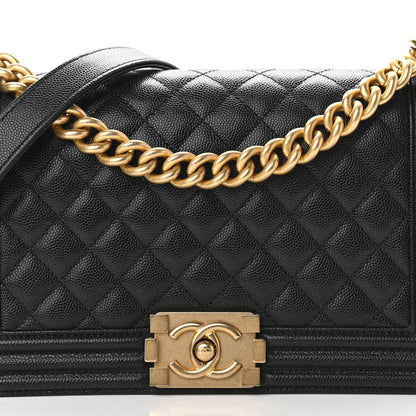 Chanel Caviar Quilted Medium Boy Flap Black 8 of 12