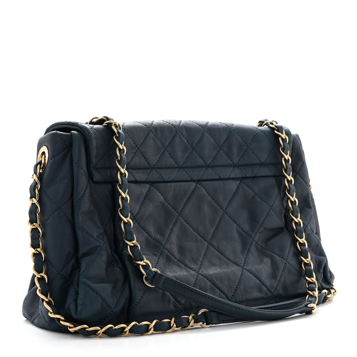 Chanel Iridescent Calfskin Large Chic Quilt Flap Dark Blue 3 of 10