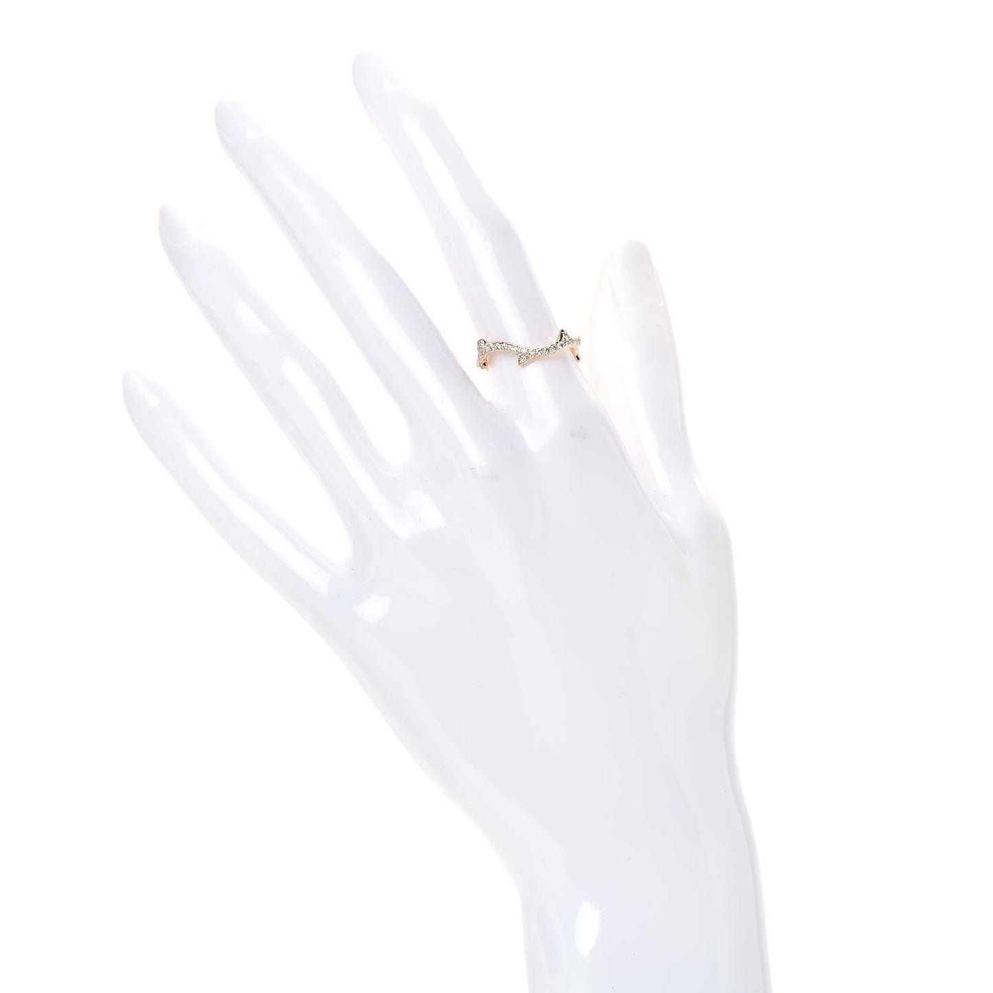 18K Rose Gold Diamond Pave Bois de Rose Ring 51 5.5