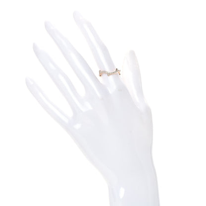 Christian Dior 18K Rose Gold Diamond Pave Bois de Rose Ring 51 5.5 2 of 5