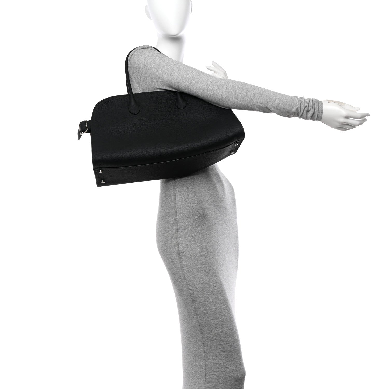 The Row Grained Calfskin EW Margaux Black 2 of 9
