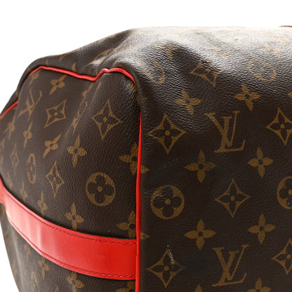Louis Vuitton Calfskin Monogram Keepall Bandouliere 50 Coquelicot 8 of 10