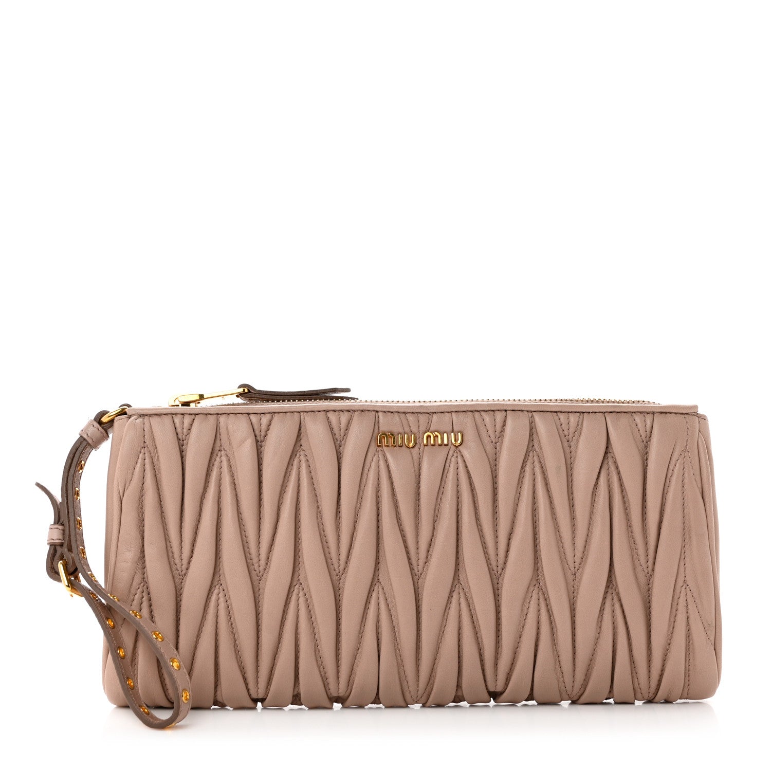 Miu Miu Nappa Matelasse Wristlet Cammeo 1 of 6