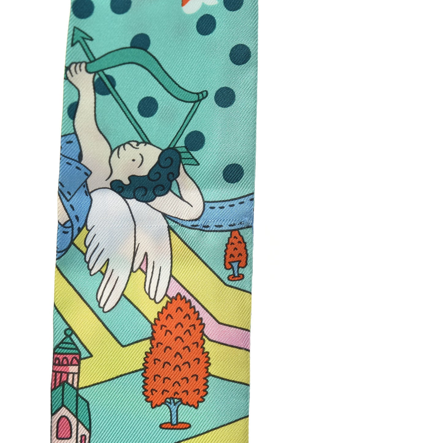 Silk Les Nouveaux Amoureux de Paris Twilly Vert D'eau Jaune Fluo Orange