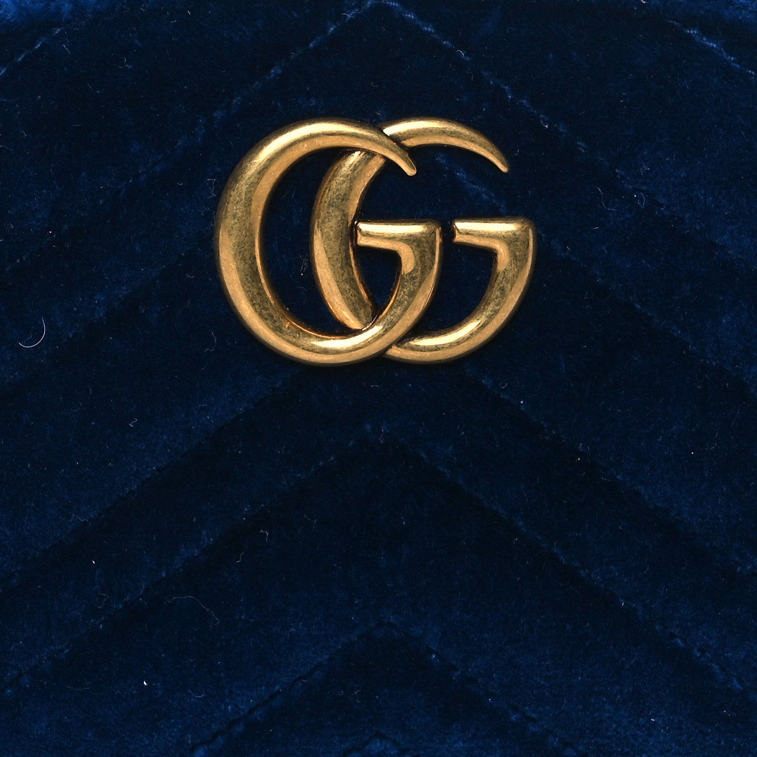 Gucci Velvet Matelasse GG Marmont Belt Bag 95 38 Cobalt Blue 9 of 11