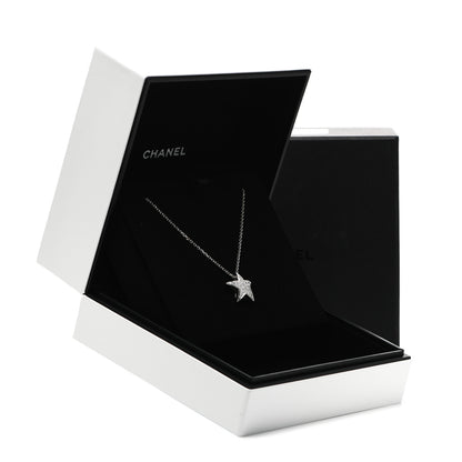 Chanel 18K White Gold Diamond Large Comete Geode Pendant Necklace 5 of 5