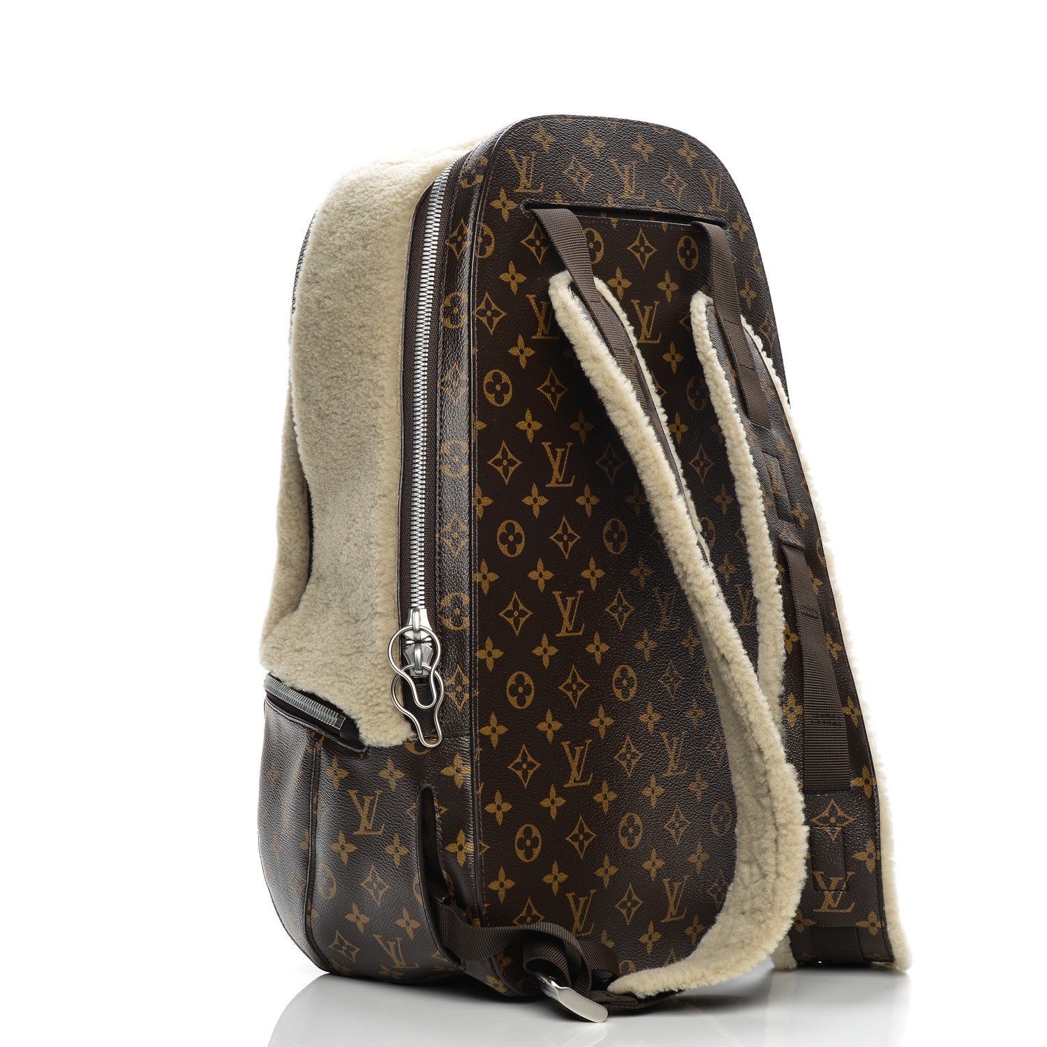 Louis Vuitton Shearling Monogram Marc Newson Fleece Pack Beige 242208 – FASHIONPHILE