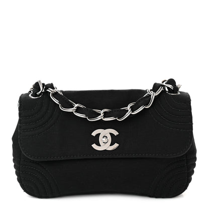 Chanel Jersey Quilted Single Flap Black 1 of 13