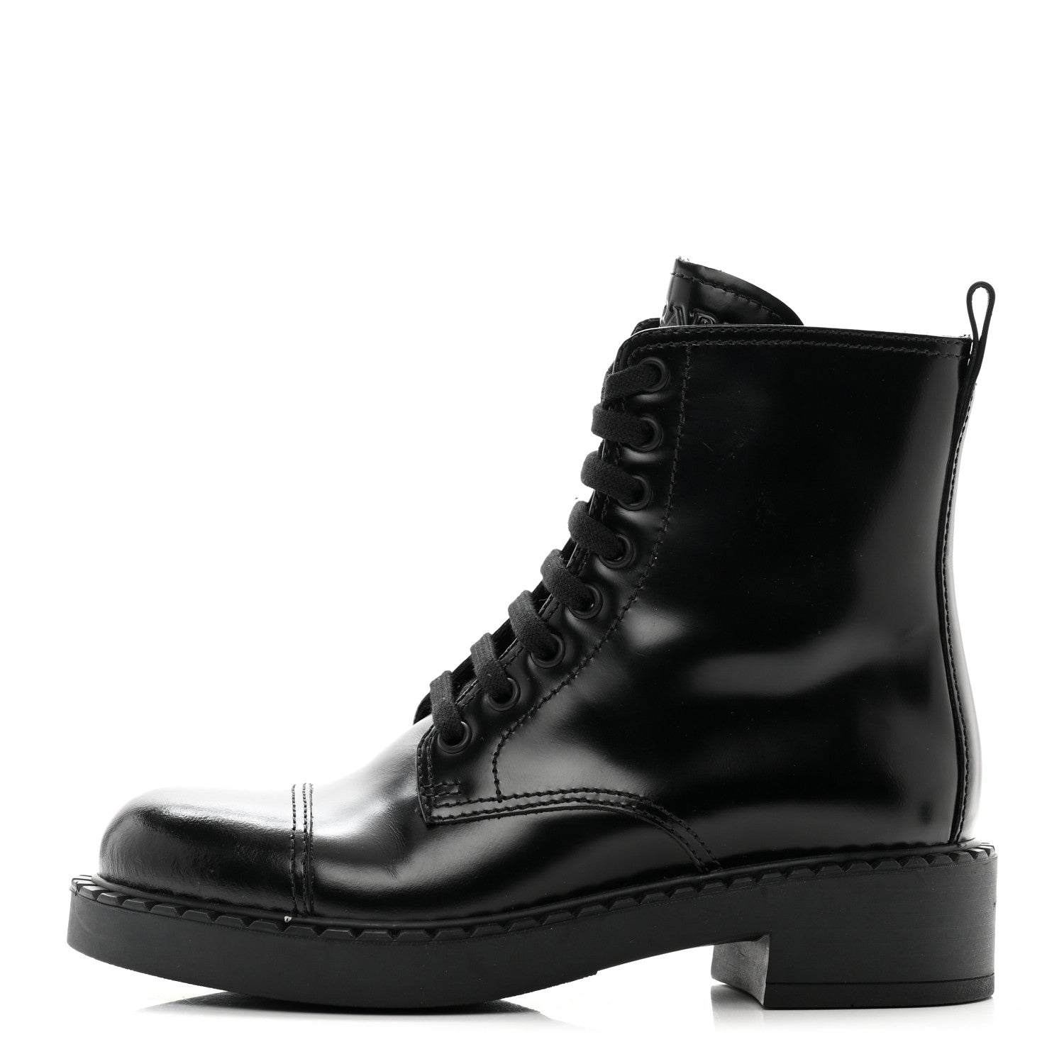 Prada Spazzolato Chocolate 50mm Combat Boots 36 Black 1 of 9