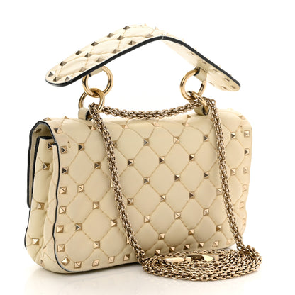 Valentino Garavani Nappa Small Rockstud Spike Shoulder Bag Light Ivory 3 of 12