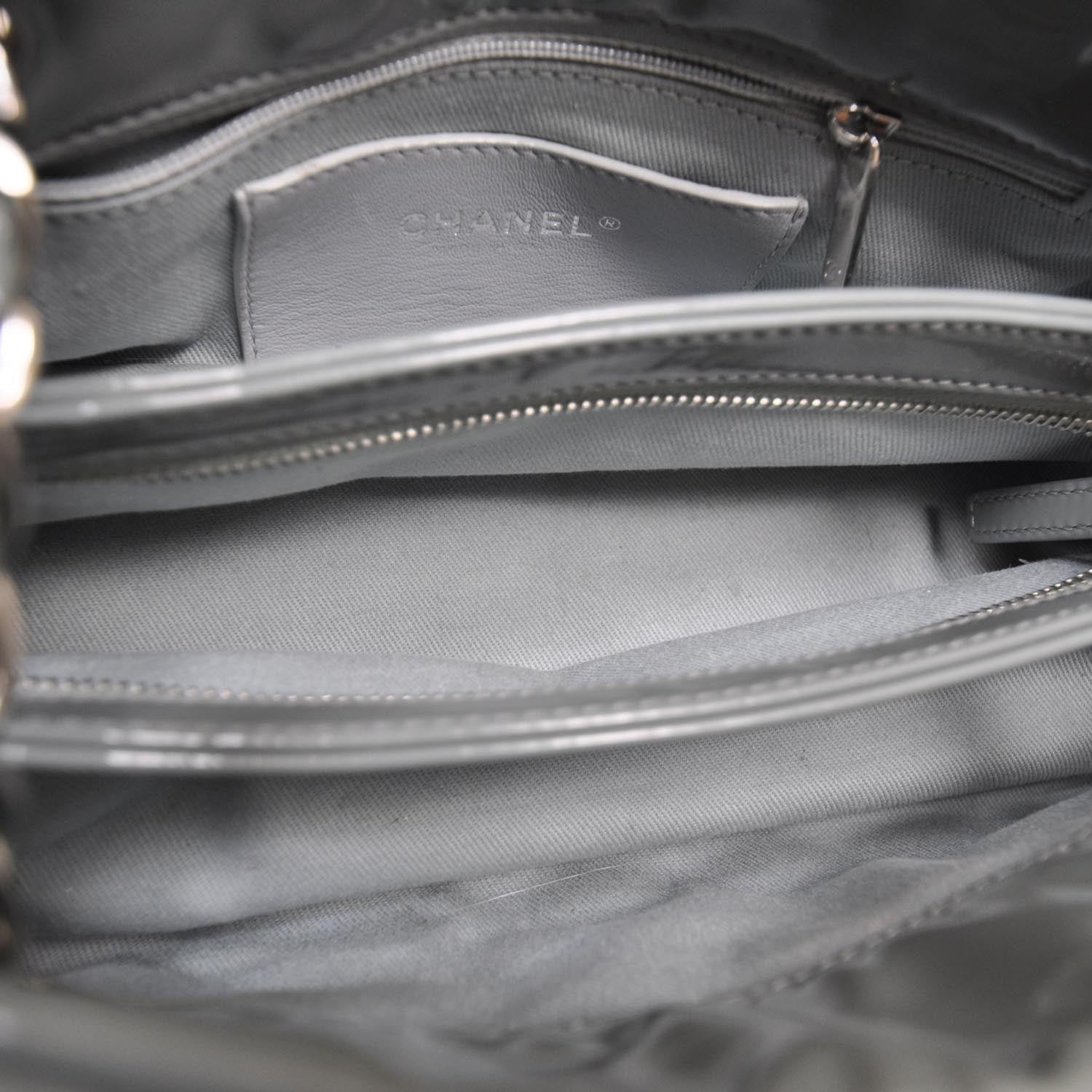 Chanel Patent Quilted Small Just Mademoiselle Gray 6 of 10